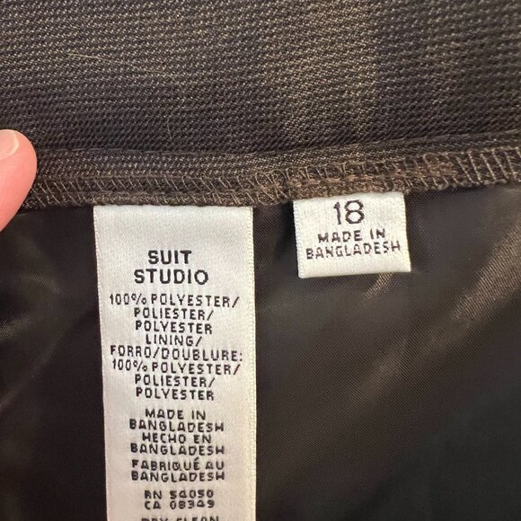 Suit Studio Dark Brown Heathered Pant Suit – Jacket 18 / Pants 18 - Picture 2 of 16